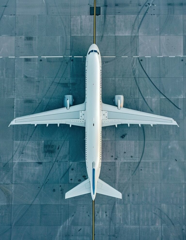 Aerial top view of airplane 15508838